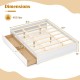 Queen Size Bed Frame with 2 Rolling Storage Drawers