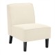 Modern Armless Accent Chair with Rubber Wood Legs