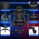 Adjustable 360° Swivel PU Gaming Chair with RGB LED Lights and Nylon Base