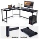 L-Shaped Corner Computer Desk with CPU Stand and Spacious Surface