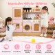Kids Wooden Kitchen Playset with Realistic Lights and Sounds