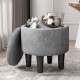 Modern Accent Chair with Ottoman Armchair Barrel Sofa Chair and Footrest