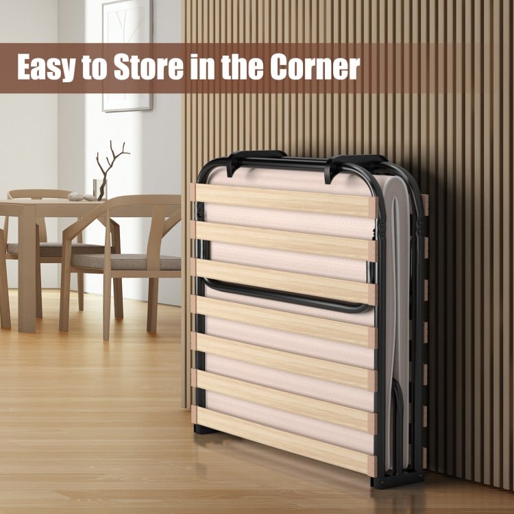 Twin Size Folding Guest Bed with Memory Foam Mattress Made in Italy