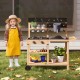 Outdoor Fir Wood Play Kitchen with Blackboard and Planting Pots