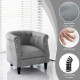 Modern Accent Chair with Ottoman Armchair Barrel Sofa Chair and Footrest