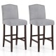 Set of 2 Bar Height Dining Side Barstools with Thick Cushion