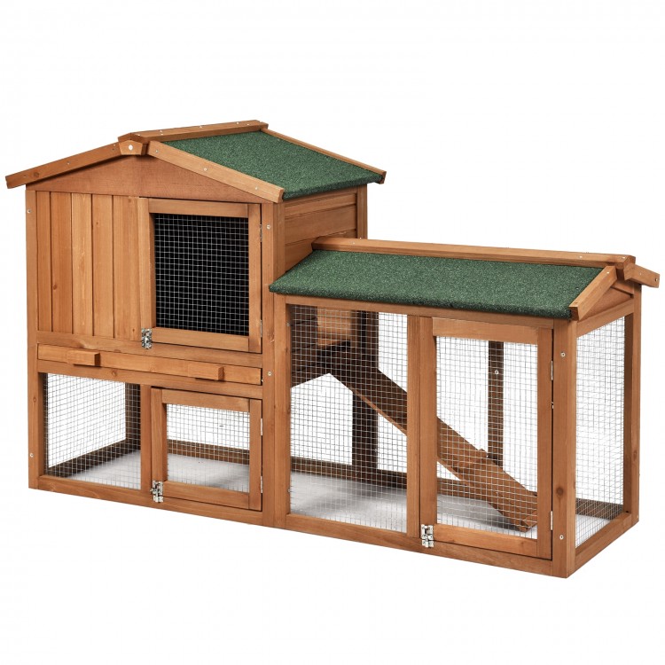 58 Inch Weatherproof Wooden Rabbit Hutch