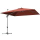 10 Feet 360° Tilt Aluminum Square Patio Umbrella without Weight Base