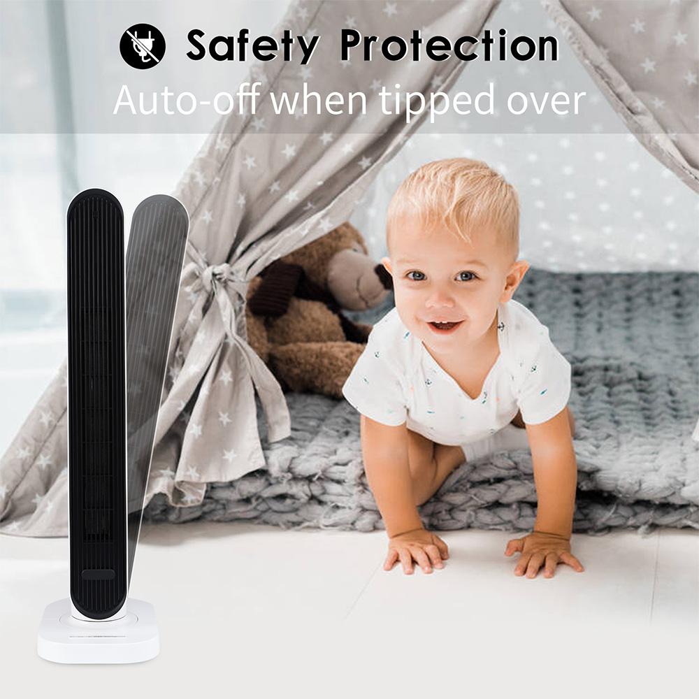 Simple Deluxe 1500W Electric Space Heater, White, with Overheat Protection and Remote Control