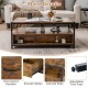 Coffee Table with 2 Drawers and Open Shelf for Living Room