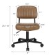 PU Leather Adjustable Office Chair Swivel Task Chair with Backrest