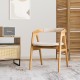 Bamboo Upholstered Dining Chair with Curved Back