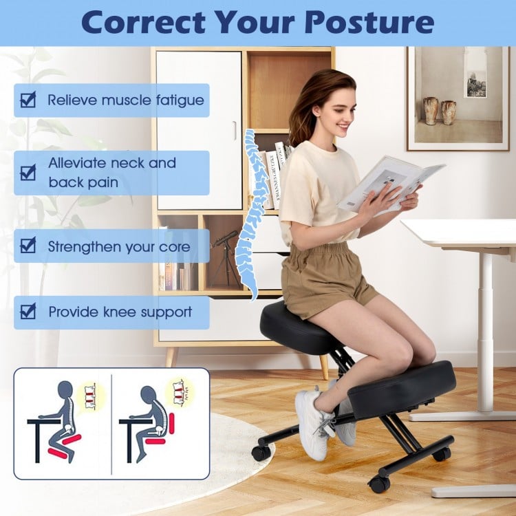 Height Adjustable Kneeling Chair Posture Correction Stool