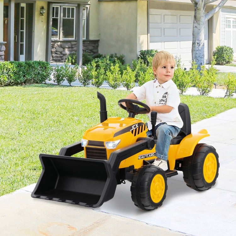 12V Kid's Ride on Excavator Electric Construction Vehicle with Adjustable Digging Bucket