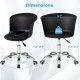 Set of 2 Adjustable Office Chair Swivel Desk Chair with PU Leather Seat