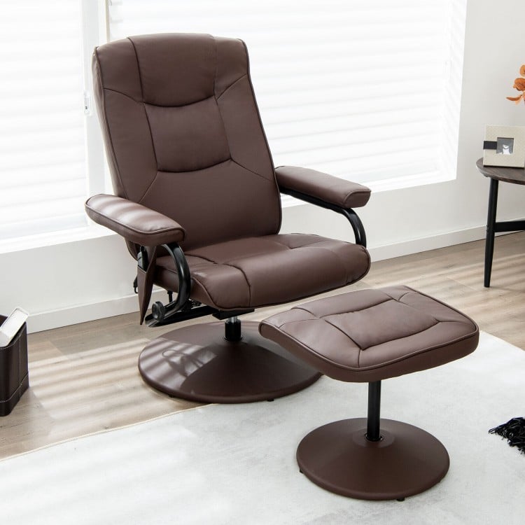 360°Swivel Massage Recliner Chair with Ottoman