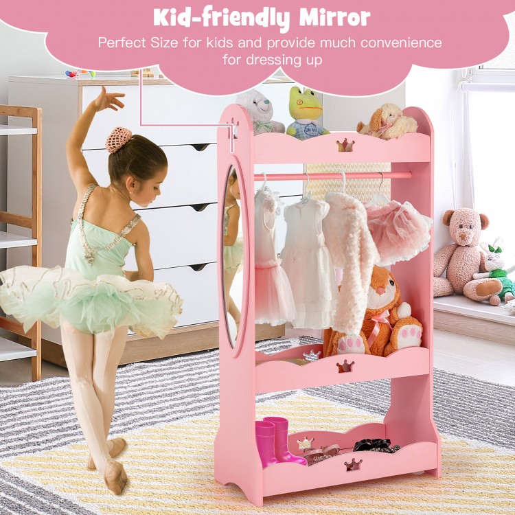 Kids Pretend Costume Closet with Mirror