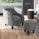 Modern Accent Chair with Ottoman Armchair Barrel Sofa Chair and Footrest