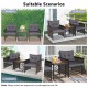 3 Pieces Patio Rattan Furniture Set with Acacia Wood Tabletop