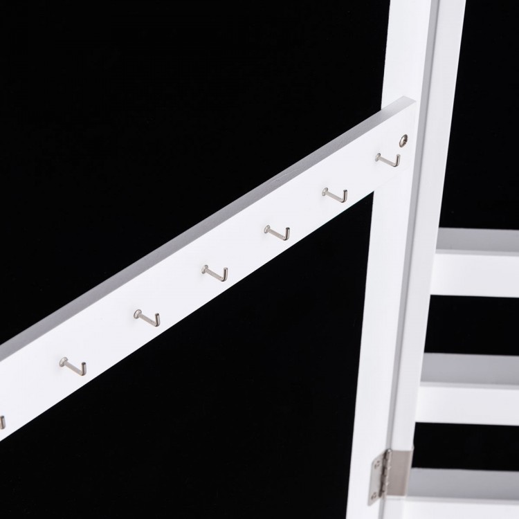 Wall Mounted Mirrored Jewelry Armoire Storage Cabinet