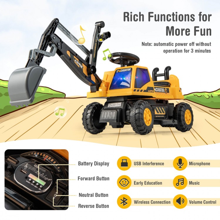 Kids ASTM Certificated Powered Ride On Bulldozer with Front Digger Shovel