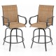 2 Pieces 360 Rotating Bar Stool Set with Armrests for Patio