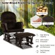Wood Glider and Ottoman Set with Padded Armrests and Detachable Cushion
