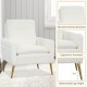 Upholstered Sherpa Modern Accent Armchair for Living Room