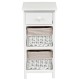 2 Pieces Bedroom Bedside End Table with Drawer Baskets