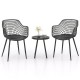 3 Piece Patio Chair Set with PP Seat and Tabletop for Porch