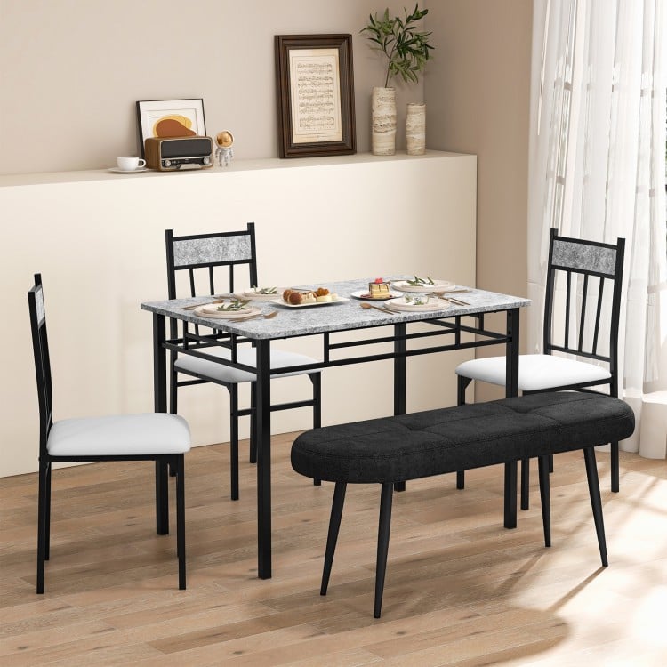 47 Inch Upholstered Entryway Bench with Heavy-duty Metal Frame