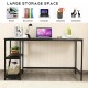 47/55 Inch Computer Desk Office Study Table Workstation Home with Adjustable Shelf Black