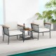 3 Piece Patio Furniture Set Rattan Chair Set with 2-Tier Coffee Table