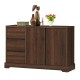 Buffet Sideboard Storage Console Table with 3 Drawers and 2-Door Cabinets