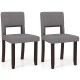 Set of 2 Wooden Dining Chair with Acacia Wood Frame Padded Seat and Back