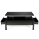 47 Inch Lift Top Coffee Table with Hidden Compartment and 2 Side Drawers