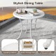 31.5 Inch Round Patio Dining Table for 4 Cast Aluminum with 2-Inch Umbrella Hole