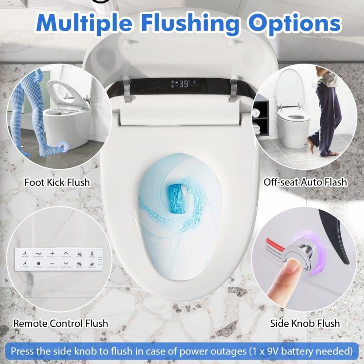 One-Piece Elongated Smart Toilet Bidet 1.28 GPF, Dual-flush