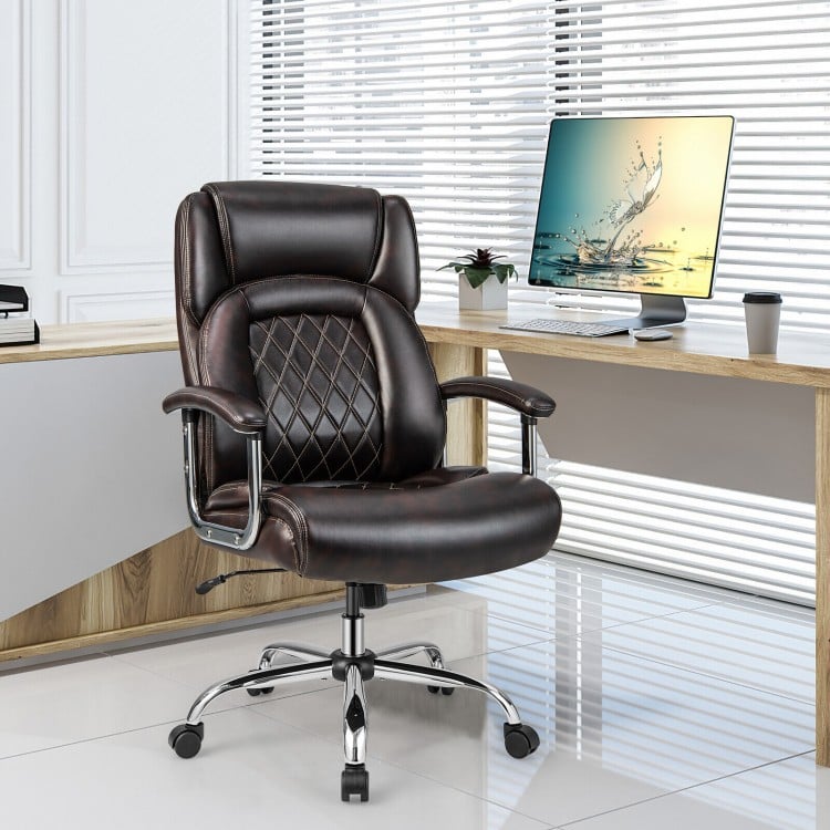 Height Adjustable Big and Tall Office Chair Computer Desk Chair with Metal Base