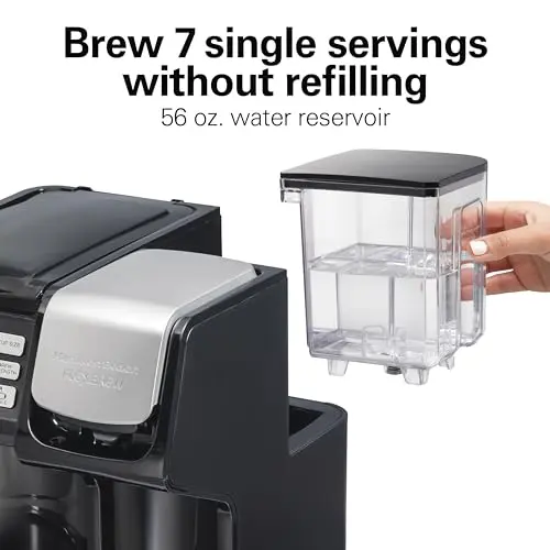 Hamilton Beach FlexBrew Trio 2-Way Coffee Maker, Compatible with K-Cup Pods or Grounds, Combo, Single Serve & Full 12c Pot, Black - Fast Brewing (49902)