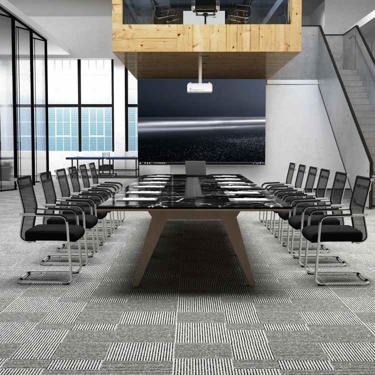 Office Guest Chairs Set of 4 with Metal Sled Base and Armrests