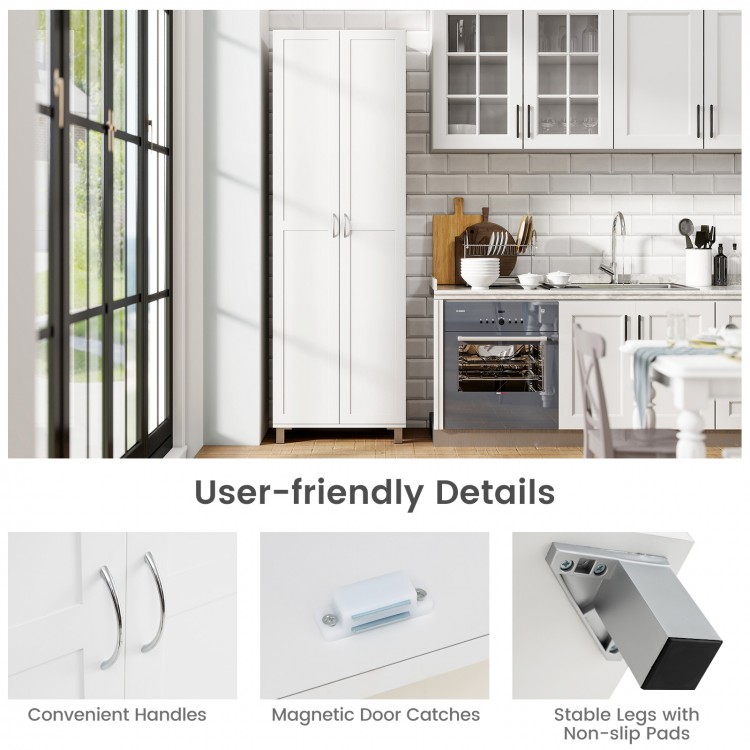 73.5 Inch Freestanding Double Door Tall Versatile Storage Organizer