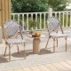 French Bistro Chair Set of 2 with Galvanized Metal Framex