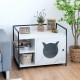 Enclosure Hidden Litter Furniture Cabinet with 2-Tier Storage Shelf