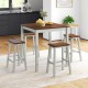 5 Piece Dining Table Set with 4 Saddle Stools for Kitchen Dining Room Apartment