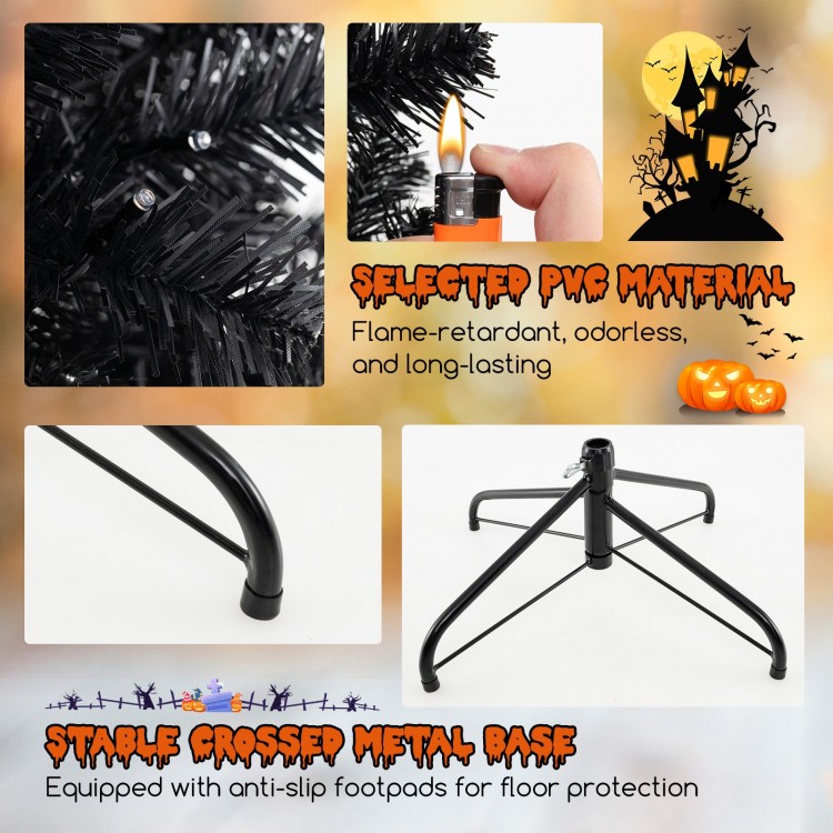 6/7/8 Feet Artificial Christmas Tree with 6 Lighting Modes and Spooky Sounds