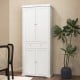 72 Inch Freestanding Kitchen Pantry Cabinet 4 Doors Storage Cupboard Shelves Drawer