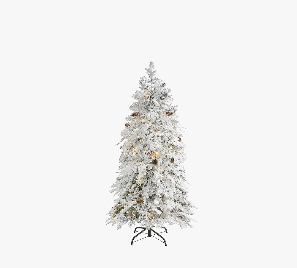 Montana Spruce Pre-Lit Artificial Christmas Tree – Flocked, LED Lights, PE/PVC, Posable Branches