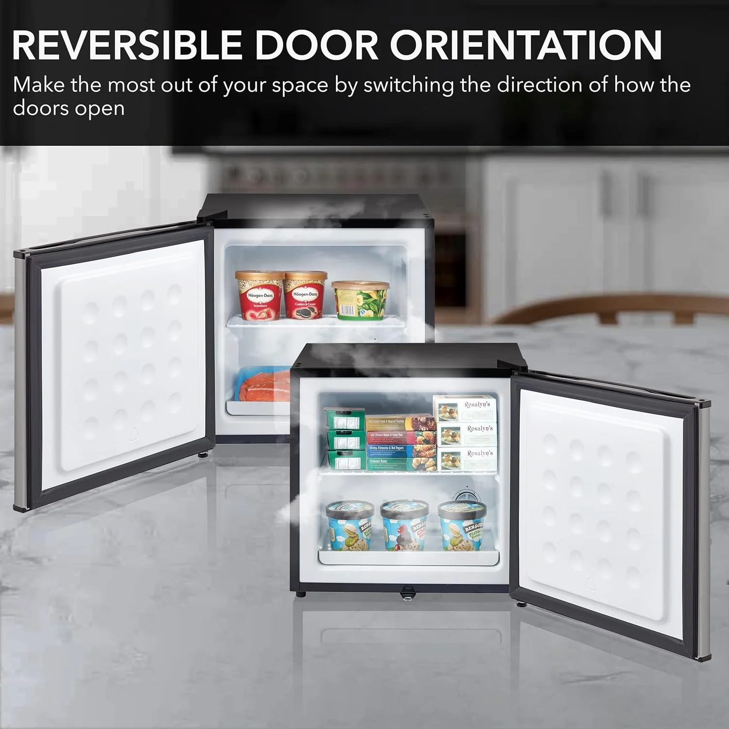 Whynter CUF-112SS Mini, Energy Star Rated Small Upright Freezer with Lock, Stainless Steel -1.1 Cubic Feet