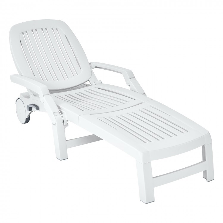 Adjustable Patio Sun Lounger with Weather Resistant Wheels